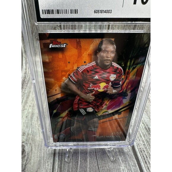 ELIAS MANOEL 2024 TOPPS FINEST MLS ROOKIE ORANGE REFRACTOR RC /50 Cgc Gem 10 - Picture 3 of 11